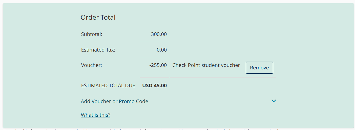 ● Check Point CCSA Exam Voucher (100% Discount)